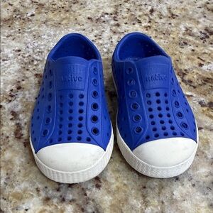 Native Kids Water Shoes in Royal Blue with White Toe Caps